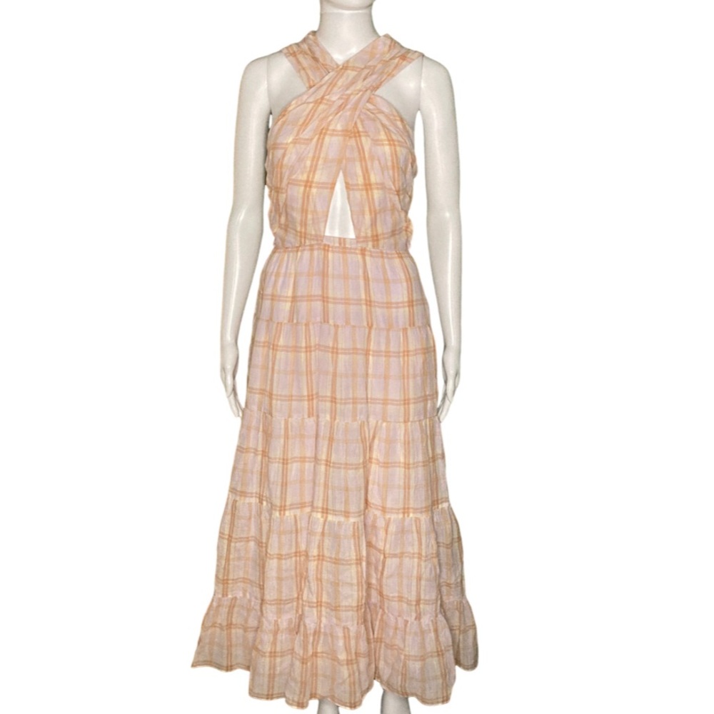 NWT Ulla Johnson Pale Lilac Plaid Noelle Dress - Picture 3 of 9